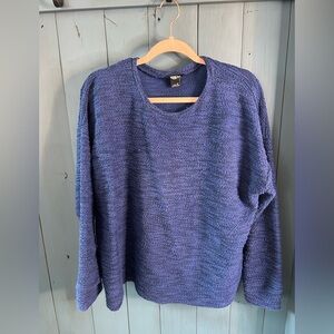 Eddie Bauer Textured Blue Crewneck Sweater | Size XL